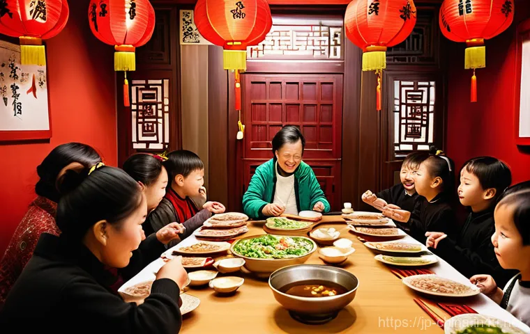 중국 제사 의식과 풍습 - Prompt 1: Joyful Spring Festival Family Reunion**